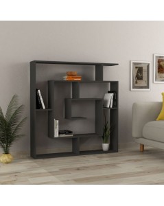 Libreria antracite con 9 ripiani Labirent 125x22x129