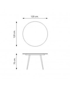 Tavolo rotondo allungabile bianco con gambe nere Cordelia 120x120x75