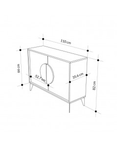 Madia 2 ante tortora e bianco Gora110 110x35,6x82