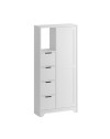 Armadio multiuso con 4 cassetti vano a giorno e anta Yada Midi colore bianco 77x29,6x164,5