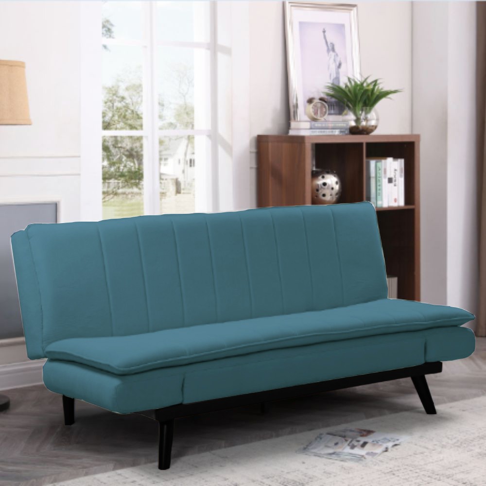 Divano letto tessuto blue Kyl 179x90x85h senza braccioli