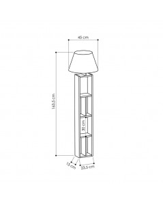 Lampada da Terra in Legno Rovere con Libreria Giorno 45x163,5 Prezzo