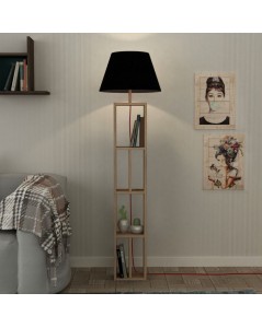 Lampada da Terra in Legno Rovere con Libreria Giorno 45x163,5 Prezzo