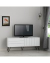 Porta TV bianco con due ante a ribalta Piccadilly 139x36x57