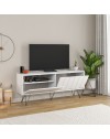 Porta TV bianco con due ante a ribalta Piccadilly 139x36x57