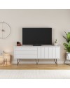 Porta TV bianco con due ante a ribalta Piccadilly 139x36x57