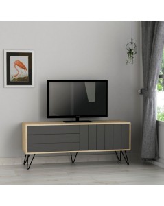 Porta TV Rovere Antracite Due Ante a Ribalta Piccadilly 139x36x57 Prezzo