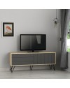 Porta TV rovere antracite con due ante a ribalta Piccadilly 139x36x57