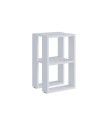 Comodino due ripiani Lonie 34x30x55h colore bianco