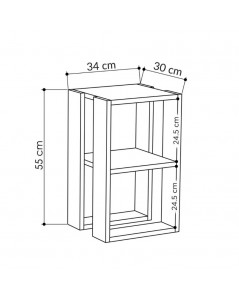 Comodino Due Ripiani Lonie 34x30x55h Colore Bianco Prezzo