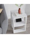 Comodino due ripiani Lonie 34x30x55h colore bianco