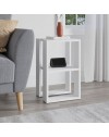 Comodino due ripiani Lonie 34x30x55h colore bianco