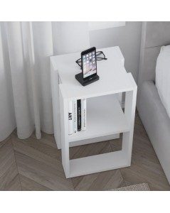 Comodino Due Ripiani Lonie 34x30x55h Colore Bianco Prezzo