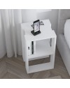 Comodino due ripiani Lonie 34x30x55h colore bianco