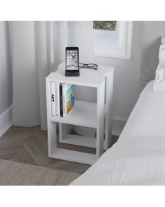 Comodino Due Ripiani Lonie 34x30x55h Colore Bianco Prezzo