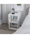 Comodino due ripiani Lonie 34x30x55h colore bianco