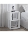 Comodino due ripiani Lonie 34x30x55h colore bianco