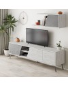 Mobile porta Tv Fiona 180X35,6X48 con mensola a parete colore bianco vintage cemento