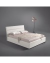 Letto matrimoniale contenitore ecopelle bianca Ios