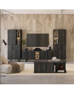 Vetrina Credenza con Anta Destra Palissandro Nero Zaira 61x49x181h