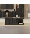 Tavolino da salotto top effetto marmo e palissandro nero Zaira 130x70x44h