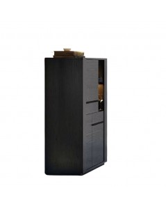 Vetrina Credenza 2 Ante Nero Alce 117x49x157h Prezzo