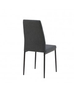 Sedia da Pranzo Tessuto Grigio Scuro Adara 63.5x44x89h Offerta