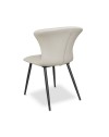 Sedia con gambe in metallo nero e schienale avvolgente beige Core