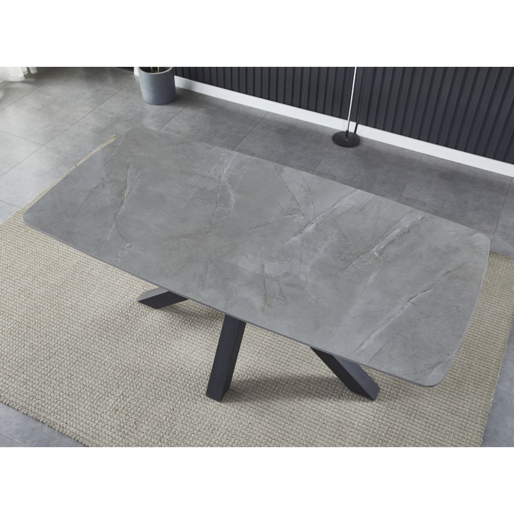 Tavolo piano ceramica effetto marmo grigio Oder 180x90