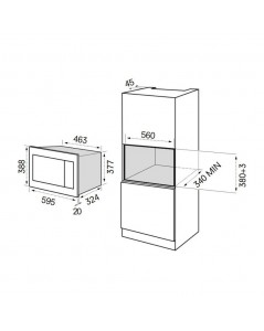 Forno microonde incasso Master Kitchen MKMW3820PRXS inox