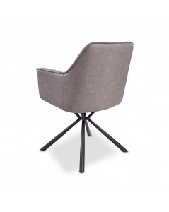 Sedia con Braccioli Tessuto Grigio e Retro Ecopelle Tortora  Aseat Prezzo