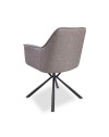 Sedia con braccioli tessuto grigio e retro ecopelle tortora Aseat