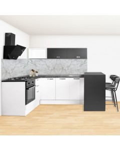 Cucina Angolare 180x60 con Penisola Reversibile Colore Bianca e Nera Matera Prezzo