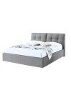 Letto matrimoniale con contenitore Melia tessuto grigio