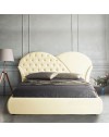 Letto con contenitore Marubi crema bottoni effetto cristallo