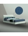 Letto matrimoniale contenitore testiera cuciture verticali Aki blu