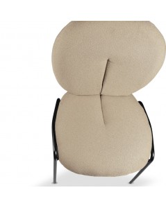 Sedia da Pranzo Tessuto Teddy Beige Sirio 53x39x94h Prezzo