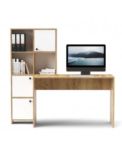 Scrivania con Libreria Halk 156 Colore Rovere Bianco Prezzo