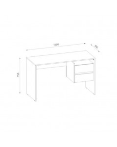 Scrivania con 2 Cassetti Paco3 125x51,6x75,5H Colore Bianco