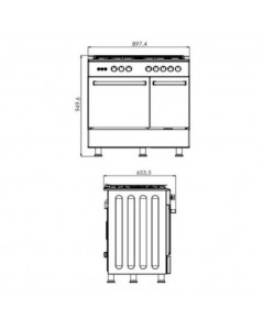 Cucina a Gas Forno Multifunzione Elettrico con Porta Bombola Samet