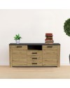 Credenza rovere e antracite con 2 ante e 3 cassetti Follow870 179,6x40x83h