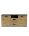 Credenza con 2 ante e 3 cassetti Follow870 179,6x40x83h colore rovere e antracite