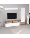 Parete attrezzata rovere tabacco e bianco Nexon SET1 219x35x172