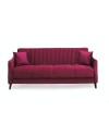 Divano 3 posti funzione letto contenitore Montana in tessuto bordeaux 225x82x92h