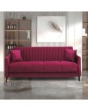 Divano 3 posti funzione letto contenitore Montana in tessuto bordeaux 225x82x92h