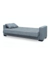 Divano 3 posti funzione letto contenitore NewMalpensa in tessuto grigio 225x88x94h