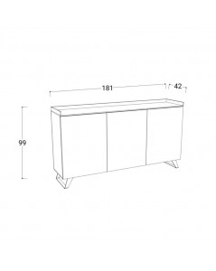 Madia 3 ante Polan ardesia piombo 181x42x99h