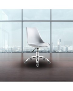 Sedia da ufficio bianca LC719 seduta ergonomica e ruote