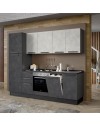 Cucina lineare moderna elettrodomestici inclusi Licola 255 iron e spatolato