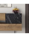 Madia legno naturale e effetto marmo nero 2 ante e 2 cassetti Eros 145x40x82h